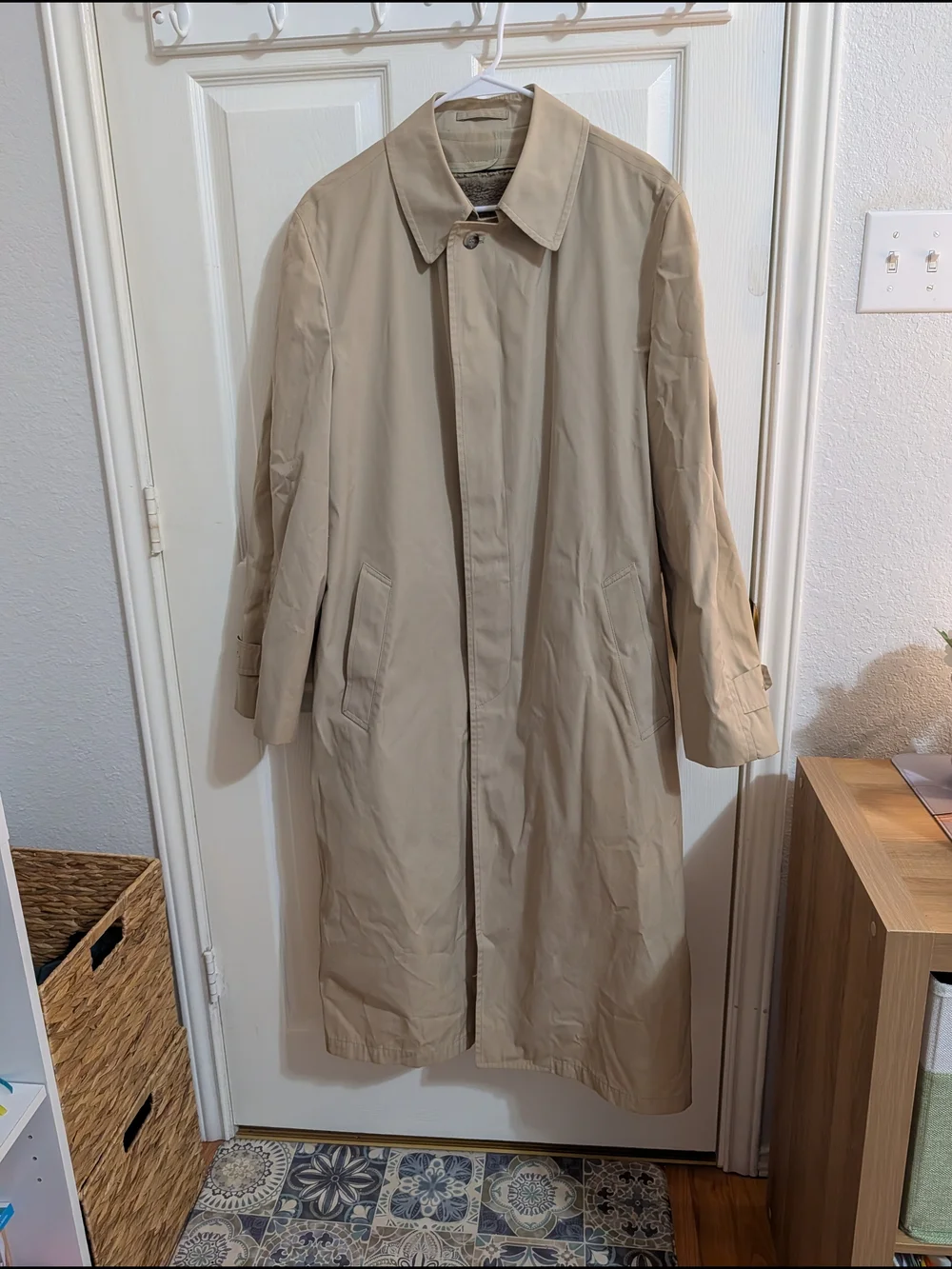 London Fog Men’s Beige Long Trench Coat
